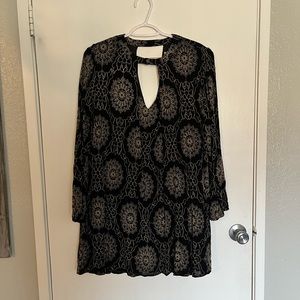 Black and white embroidered tunic/dress